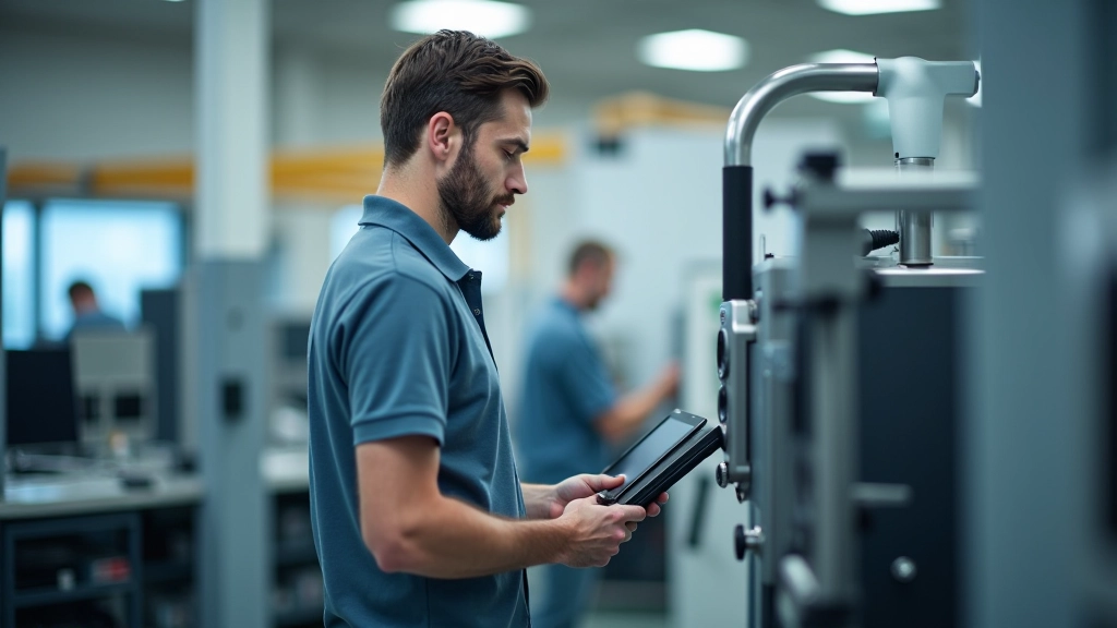 Techniker bei der Programmierung, modernes Trainingszentrum, Fachausbildung in technischen Berufen